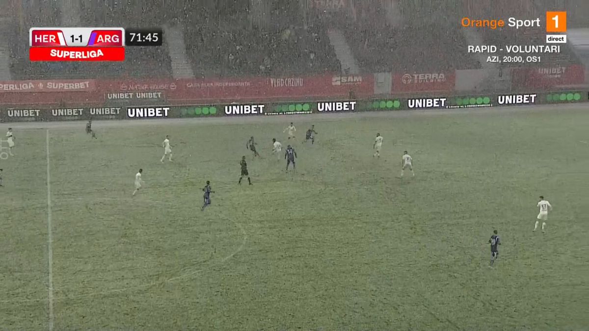 Hermannstadt - FC Argeș 1-1 » Remiză pe „derdelușul” de la Sibiu, într-o partidă jucată pe două anotimpuri