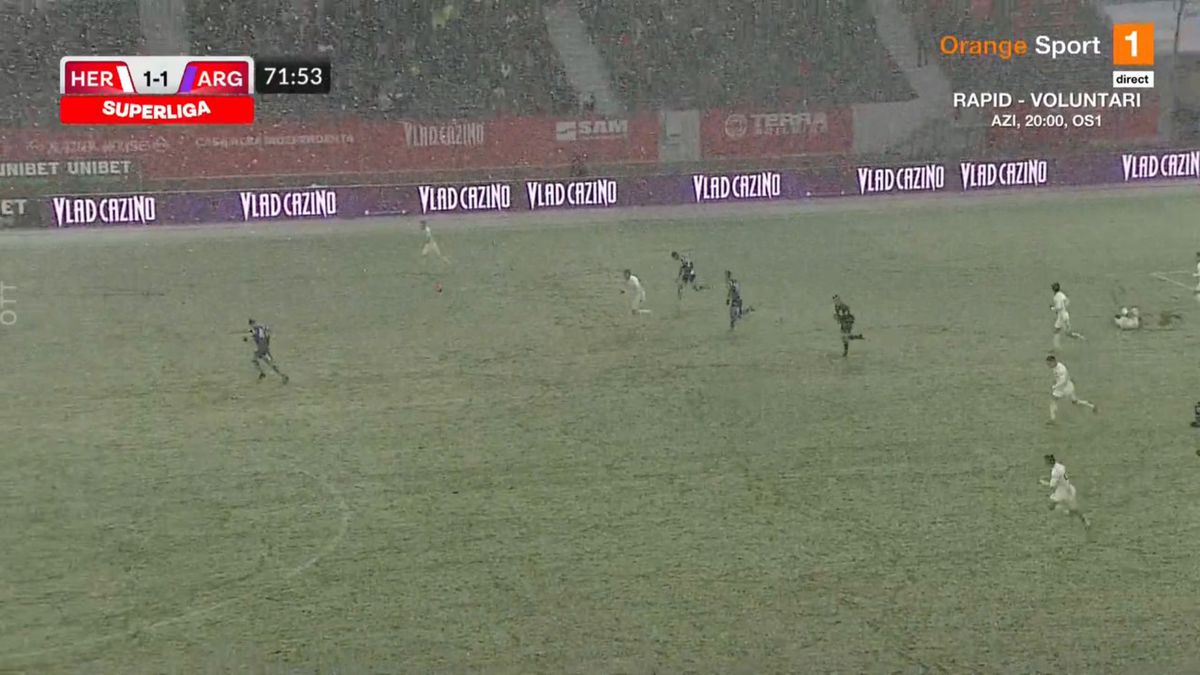 FOTO Hermannstadt - FC Argeș, ninsoare 04.02.2023