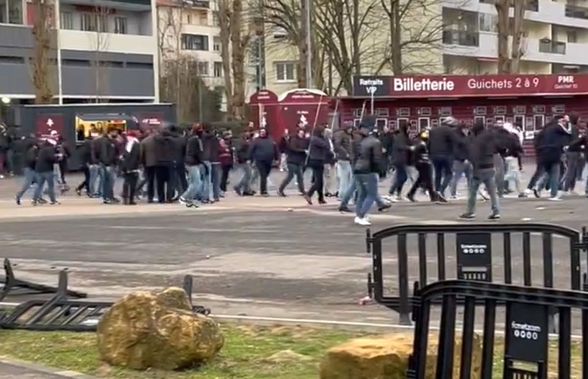 Zeci de ultrași cu cagule și bare de metal pe străzile din Metz » Haos total la echipa lui Boloni