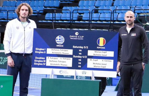 Petros Tsitsipas/Stefanos Tsitsipas - Marius Copil/Victor Cornea 6-7, 6-3, 6-4 » România învinsă în Cupa Davis