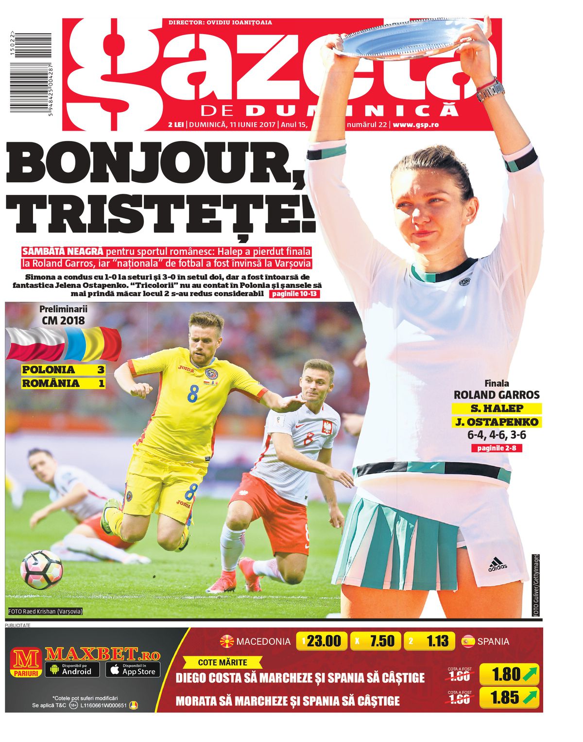 Cariera Simonei Halep în zece prime pagini din Gazeta Sporturilor