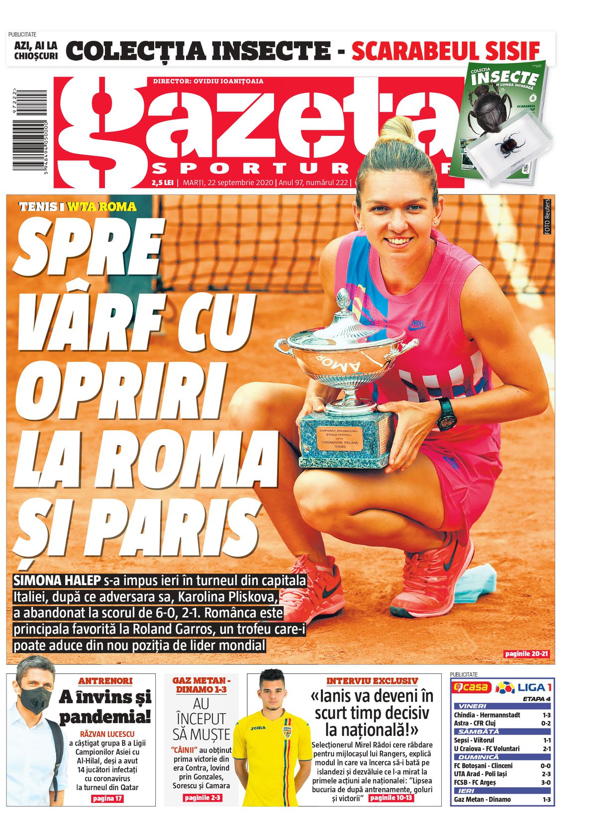 Cariera Simonei Halep în zece prime pagini din Gazeta Sporturilor