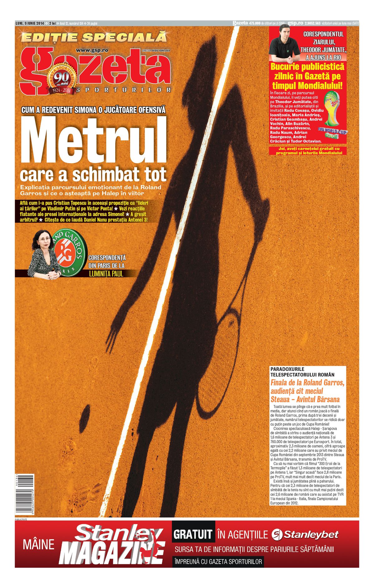 Cariera Simonei Halep în zece prime pagini din Gazeta Sporturilor