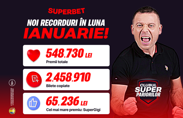 Record în Clubul SuperPariorilor by Superbet: premii de 548.000 de lei și 2.5 milioane de bilete copiate! Cum poți intra în joc?