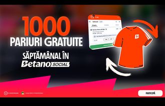 1.000 de Pariuri Gratuite săptămânal cu Rezerva de Aur și Betano Social