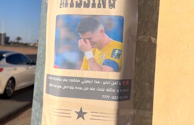 Cristiano Ronaldo, dat dispărut pe stâlpii din Riad » Fanii iau în râs conflictul cu vedeta lui Al Nassr