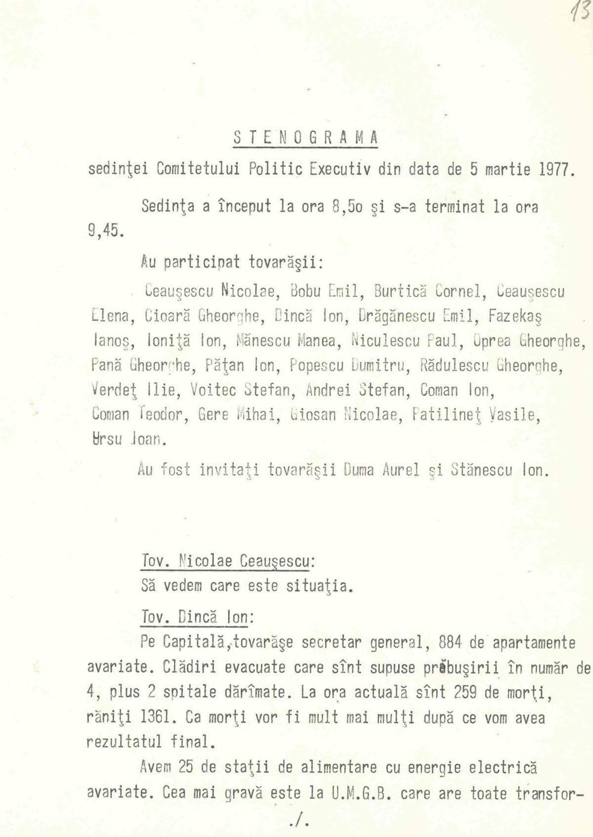 4 martie 1977, ora 21:22. Noaptea pe care România nu o va uita niciodată. Povești tragice și în sport: „Nu a rămas un perete în picioare. S-a făcut ca un praf”
