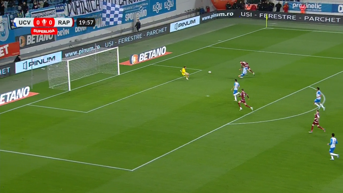 Primul penalty pe care Rapid ar fi trebuit să-l primească la Craiova