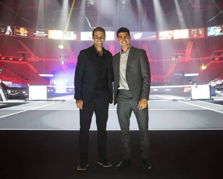 Rafael Nadal și Carlos Alcaraz, înainte de Netflix Slam / Sursă foto: Facebook