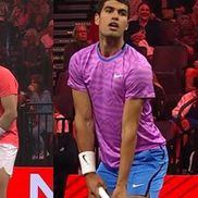 Rafael Nadal și Carlos Alcaraz, în Netflix Slam / Captură Twitter