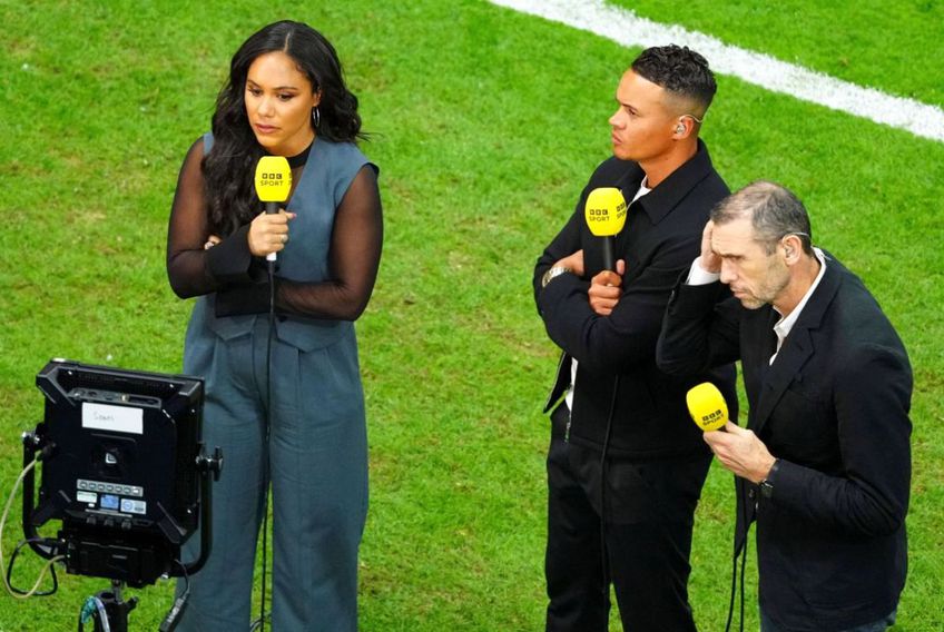 Jermaine Jenas, în centru, în perioada în care lucra la BBC