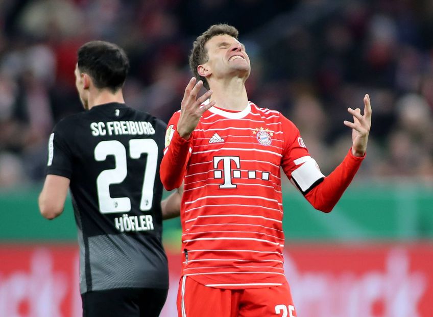 Bayern Munchen a fost eliminată în sferturile Cupei Germaniei de către Freiburg, scor 1-2. Prima înfrângere din mandatul lui Tomas Tuchel, aflat la doar al doilea meci pe banca bavarezilor. Foto: Imago