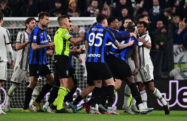 Încăierare generală după Juventus - Inter, în semifinalele Cupei Italiei! 3 cartonașe roșii și rezultat stabilit în ultima secundă