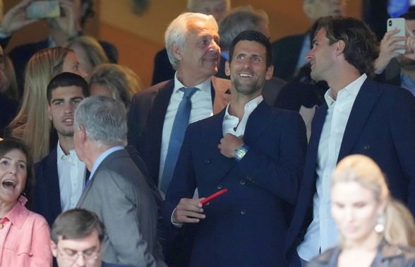 Novak Djokovic, în tribuna oficială la Real - City, alături de familia Nadal și Carlos Alcaraz