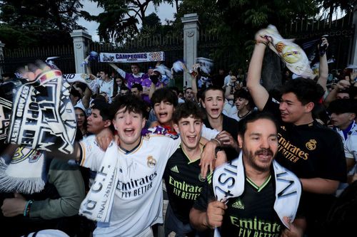 Suporterii lui Real celebrează titlul cucerit în avans / Foto: GettyImages