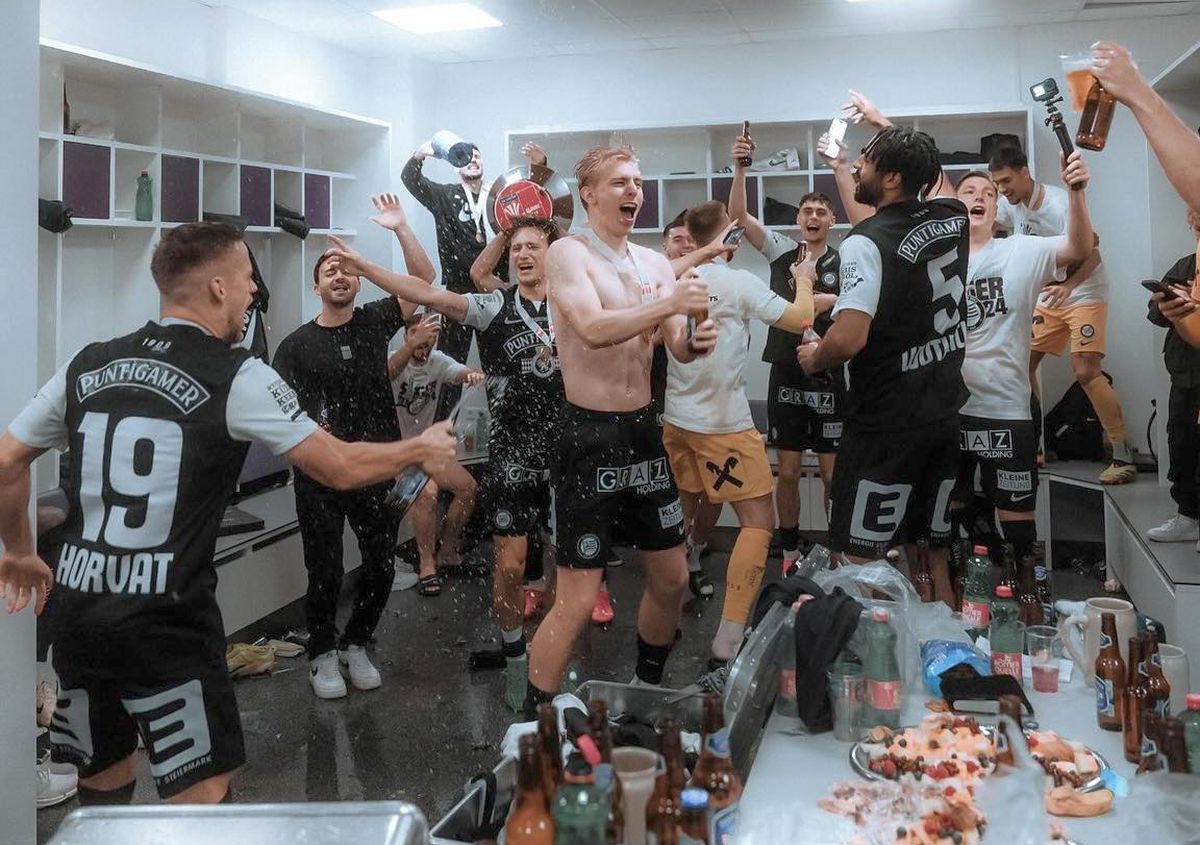 Sturm Graz a câştigat Cupa Austriei! Show în vestiar pe hit-ul momentului, „Made in Romania”