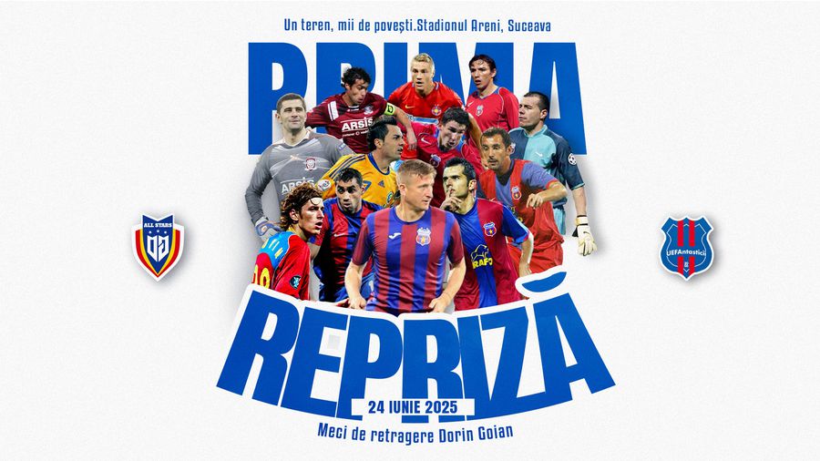 Totti, Pirlo și van Nistelrooy pentru Goian! Fostul internațional, retragere de gală la Suceava + Invitatul-surpriză pe care îl pregătește Goe