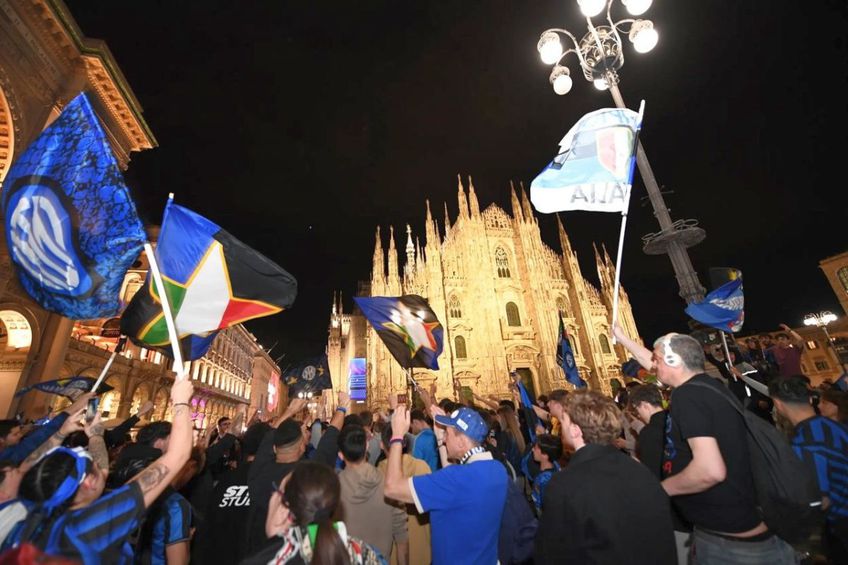 Sărbătoare la Milano, după ce Inter a devenit campioană // foto: X