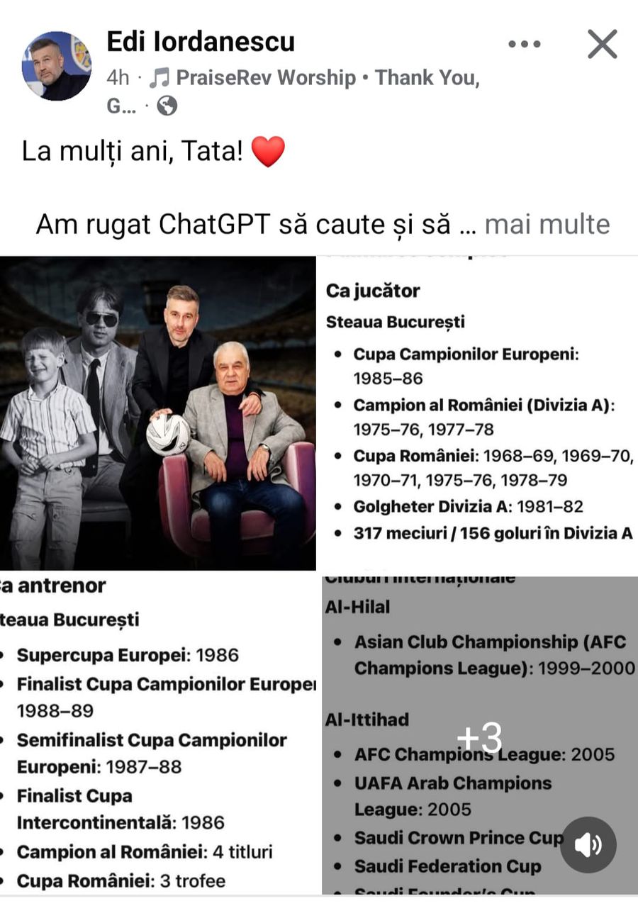 Edi Iordănescu, mesaj pentru antrenorul Generației de Aur: „Am întrebat Chat GPT”