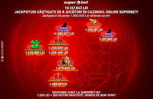 O gălăgie de jackpoturi la Superbet.ro! Peste 10 milioane de lei plătite!