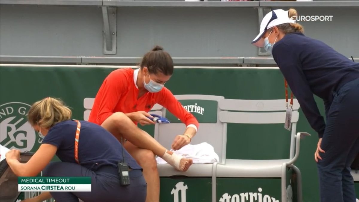 FOTO Sorana Cîrstea, accidentare Roland Garros 04.06.2021