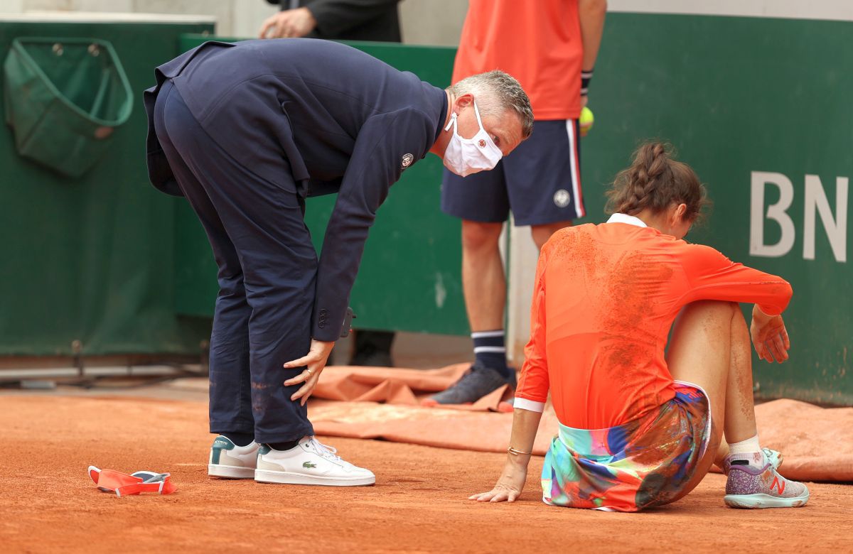 FOTO Sorana Cîrstea, accidentare Roland Garros 04.06.2021