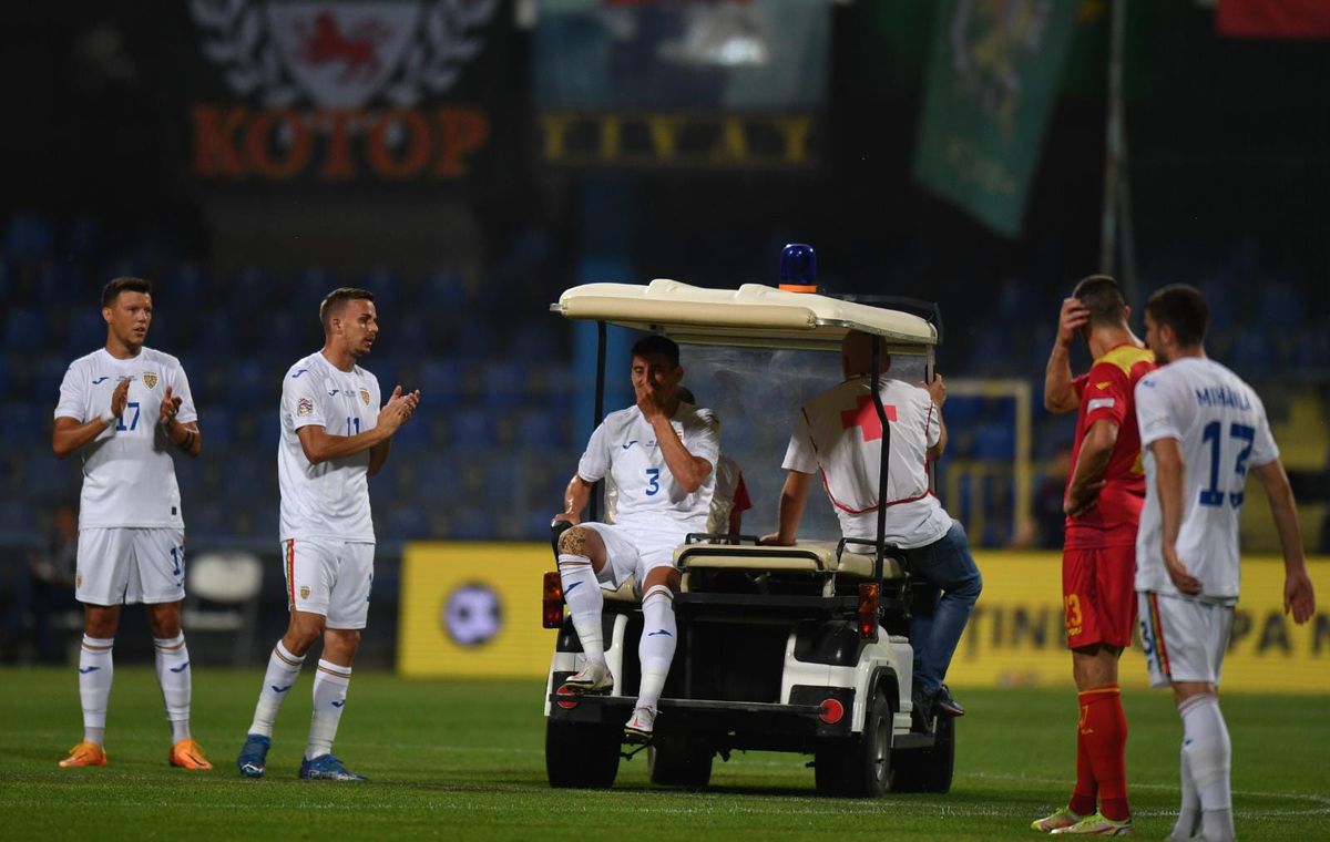 Muntenegru - România. Iulian Cristea, accidentat, a ieșit în minutul 10!