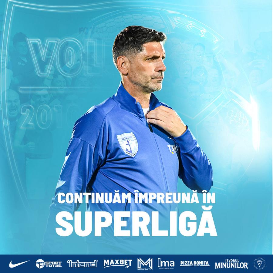FC Voluntari a confirmat antrenorul pentru sezonul viitor: „Mult succes, Mister!”