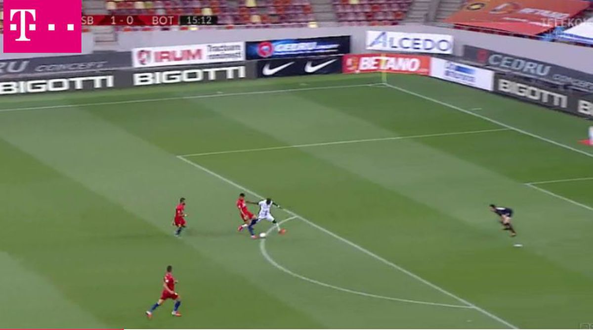 FCSB - BOTOȘANI.  Iulian Cristea, eliminat în debutul partidei!