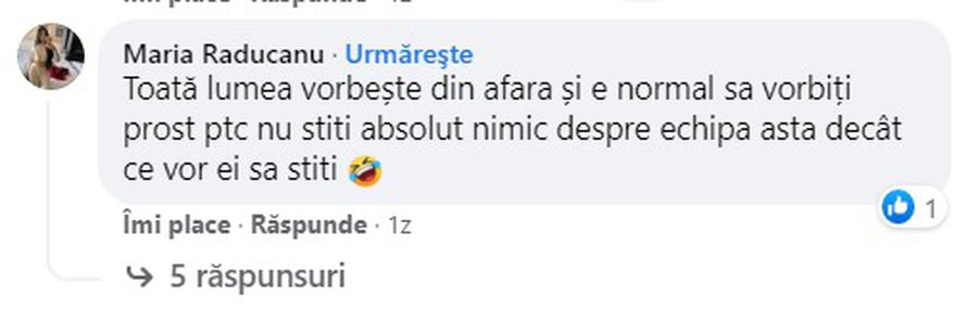 Soția unui fotbalist de la FCU Craiova, mesaj direct pentru fanii nemulțumiți: „E normal să vorbiți prost. Nu știți absolut nimic”