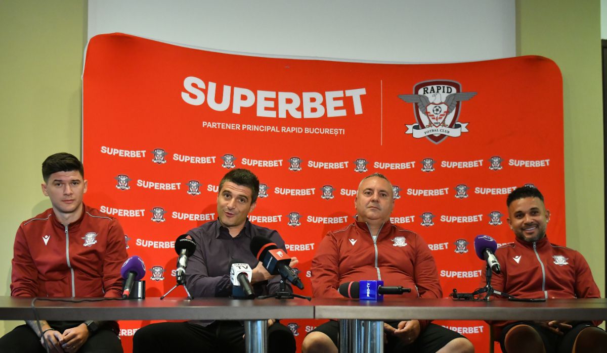 Conferință de presă Rapid - Săpunaru, Niculae, Iosif, Morais