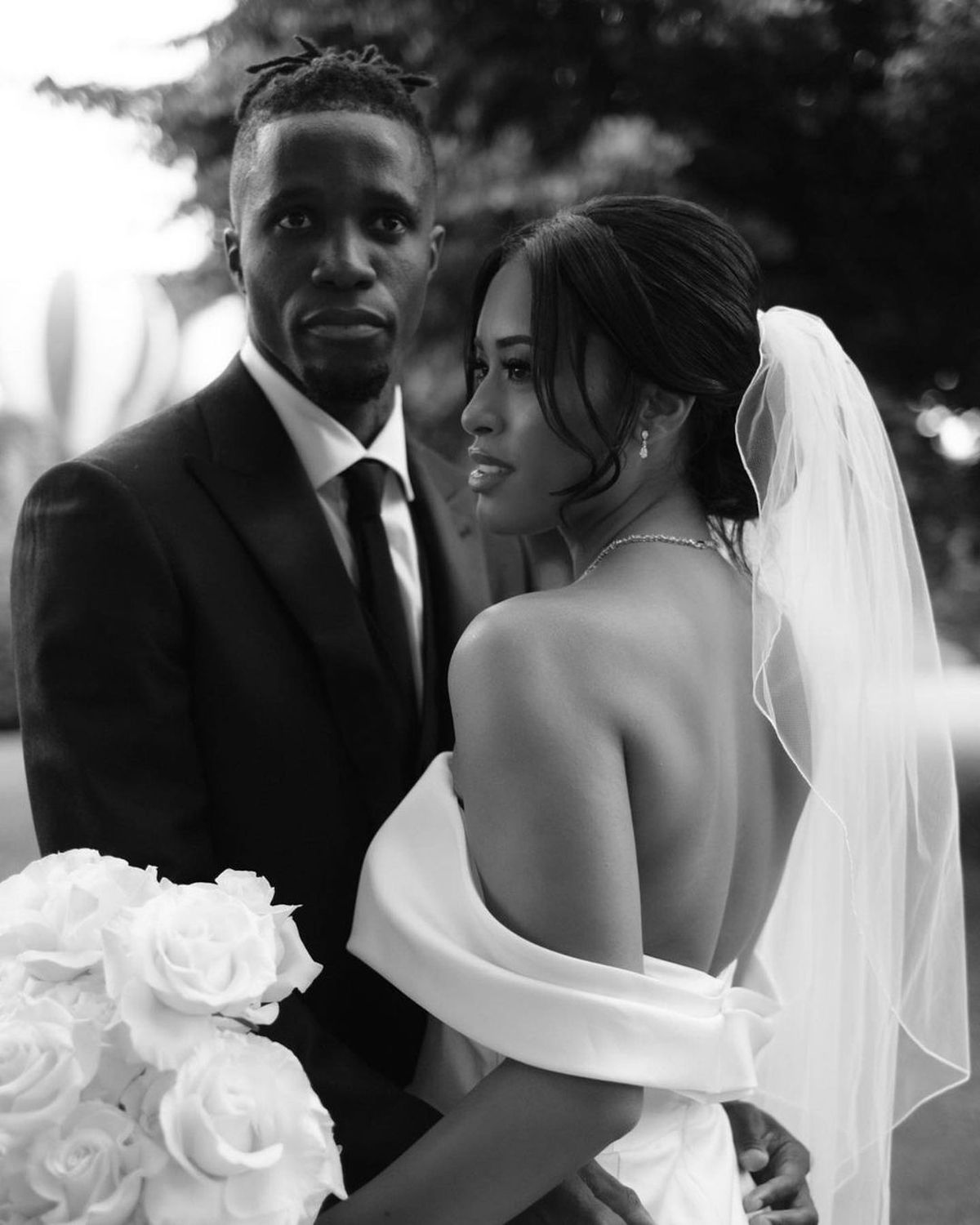 Wilfried Zaha s-a căsătorit cu iubita lui, Paige Bannister. Foto: Instagram