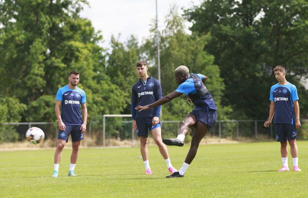Concurs inedit la antrenamentul FCSB: Cine are cel mai bun șut și cine lovește cel mai bine mingea?