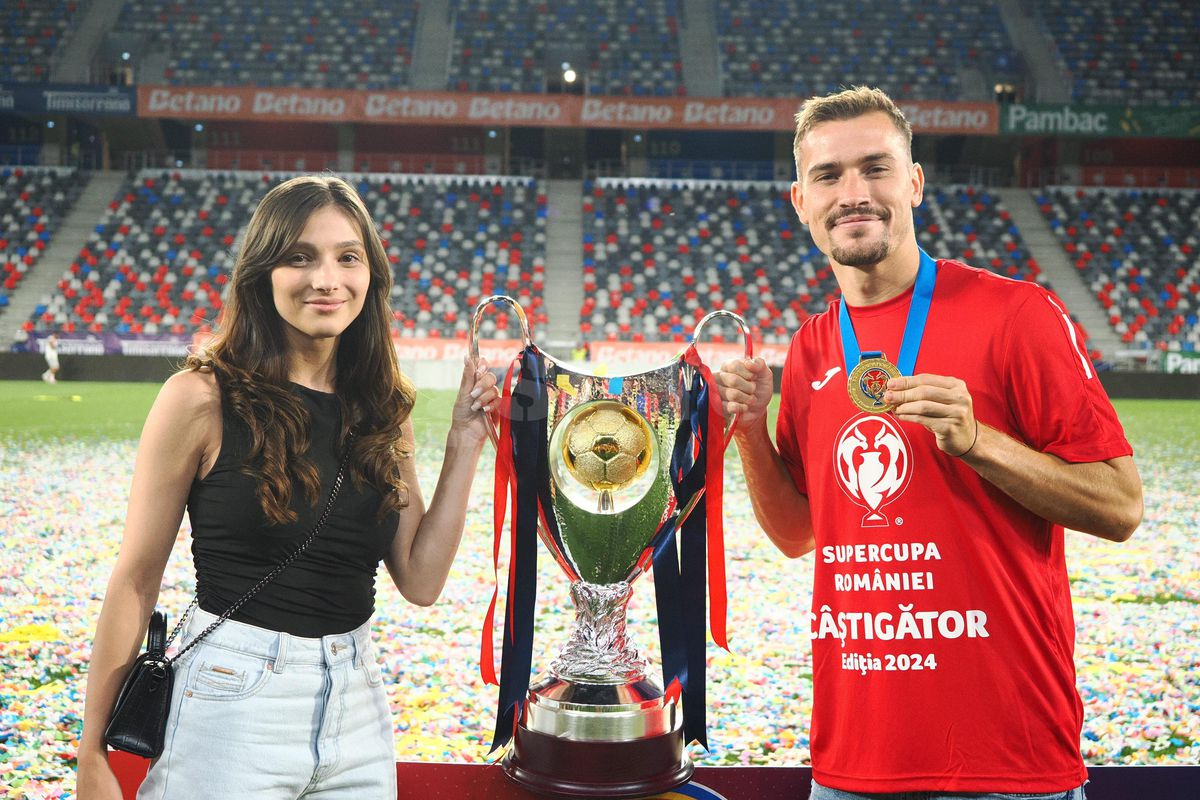 Toate iubitele pe gazon! Imagini de colecție: fotbaliștii celor de la FCSB au sărbătorit alături de partenere triumful din Supercupă » Momente superbe cu familiile lui Pintilii și Charalambous