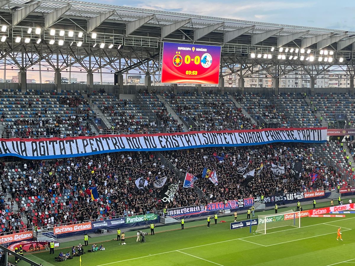 Bătălia galeriilor la FCSB - Corvinul Hunedoara! Peluza Sud versus Peluza Nord, pentru prima oară față în față în Ghencea!