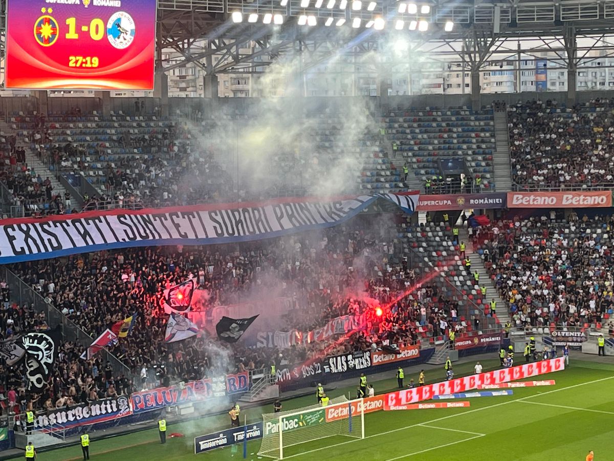 Peluza Sud și Peluza Nord, pentru prima dată față în față în Ghencea! Duel încins la Supercupa României » Mesajele afișate