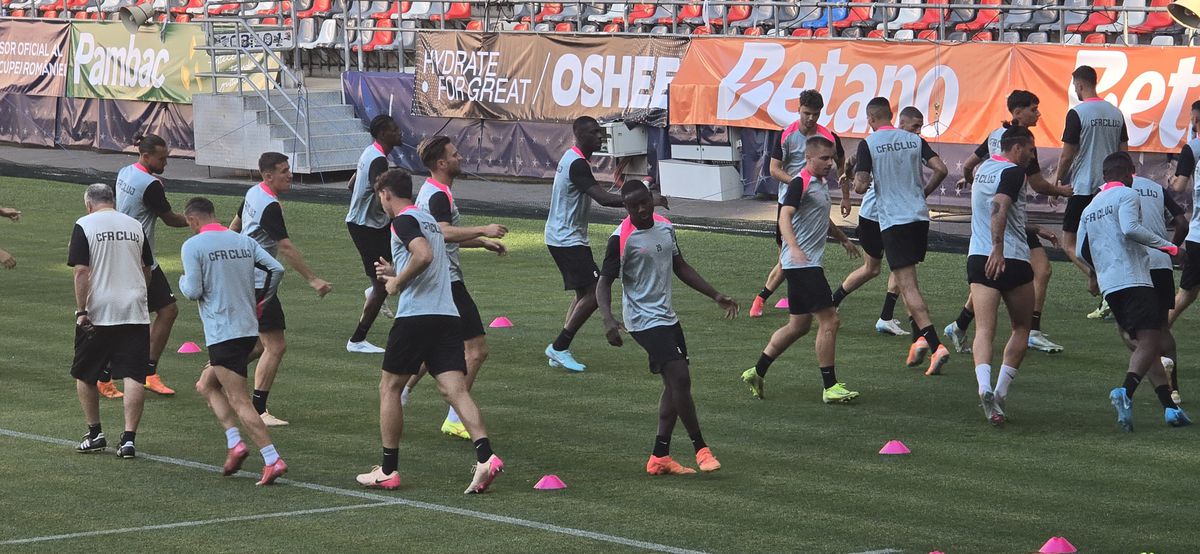 CFR Cluj, DECIMATĂ înaintea Supercupei cu FCSB: cinci absenți importanți + ce l-a șocat pe Dan Petrescu la stadionul „Steaua”