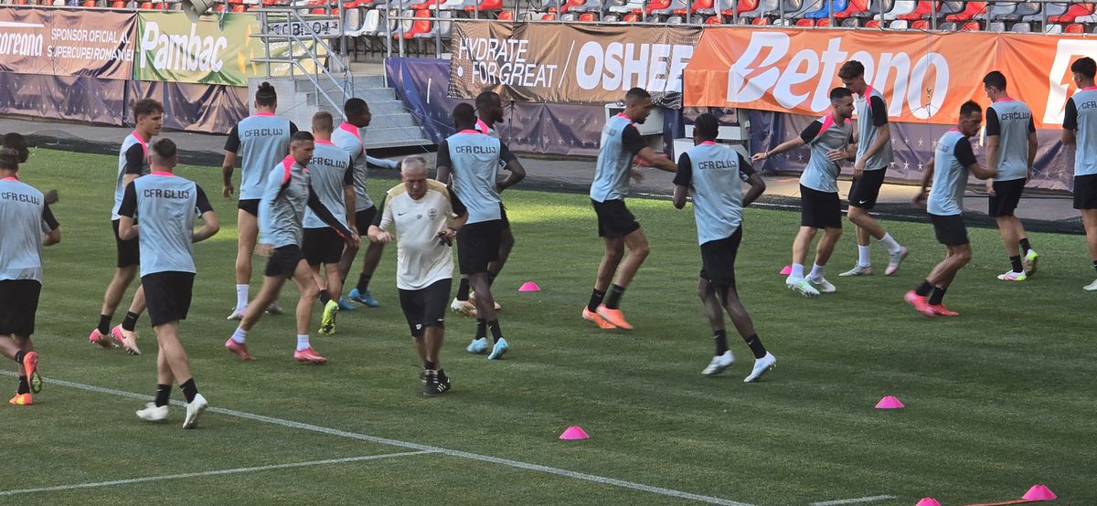 CFR Cluj, DECIMATĂ înaintea Supercupei cu FCSB: cinci absenți importanți + ce l-a șocat pe Dan Petrescu la stadionul „Steaua”