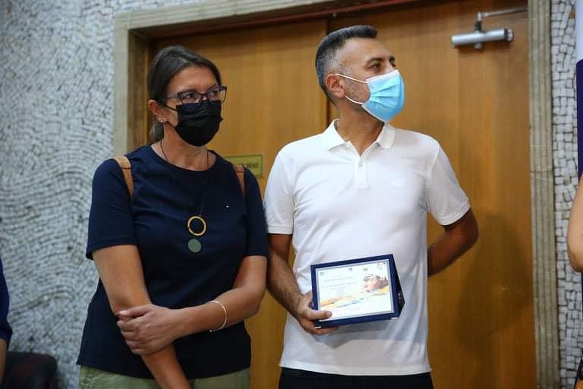 David Popovici la minister - FOTO: Dumitru Angelescu