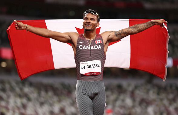 Andre de Grasse, noul campion olimpic la 200 de metri » Dezlănțuit după ce a scăpat de Usain Bolt