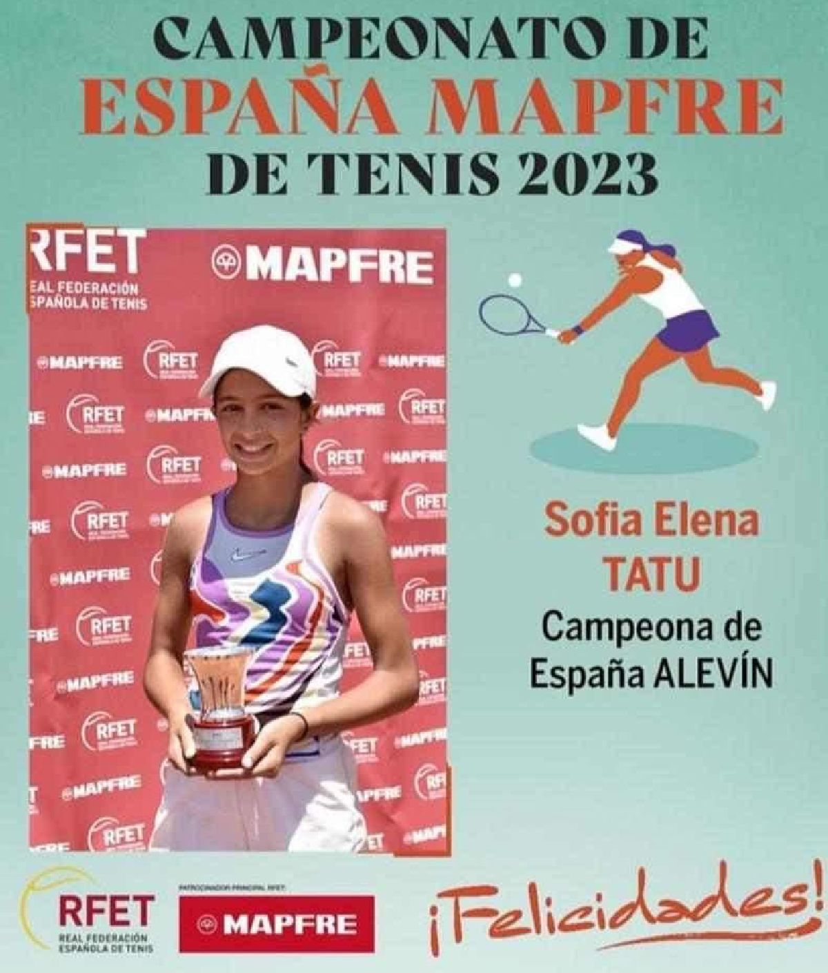 Sofia Elena Tatu, campioană națională la tenis în Spania