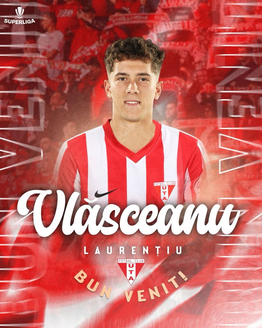 Laurențiu Vlăsceanu, prezentat la UTA/ FOTO: Facebook @UTA Arad Mutare de ultimă oră » Jucătorul de la FCSB, cedat la UTA: „În această după-amiază va efectua primul antrenament”
