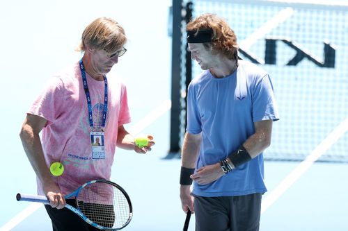Andrey Rublev și Fernando Vicente, antrenorul său/Foto: Getty Images