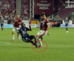 Dobre a fost călcat în careu de Petro, în Rapid - FC Botoșani. Foto: Captură PrimaSport 1