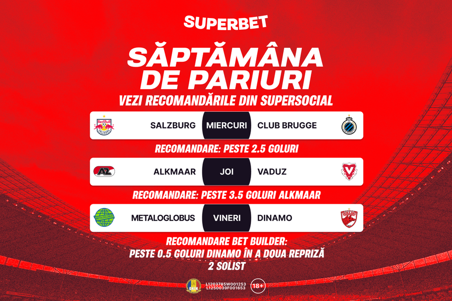 Săptămâna de pariuri începe în SuperSocial! Vezi recomandările lui SuperGigi