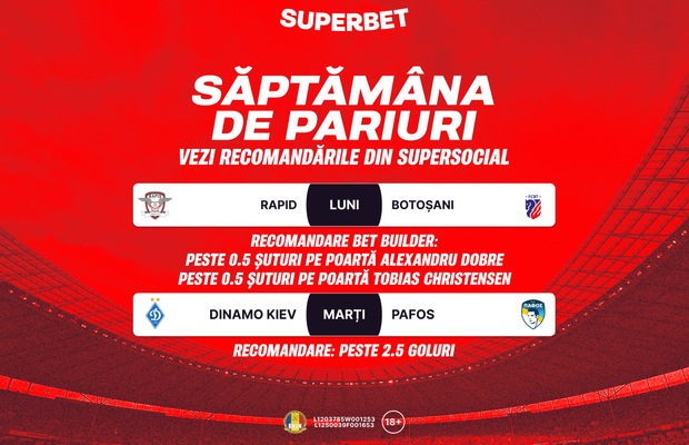 Săptămâna de pariuri începe în SuperSocial! Vezi recomandările lui SuperGigi