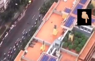 VIDEO Aiuritor! Ce a surprins elicopterul care filma Turul Spaniei pe acoperișul unei clădiri!