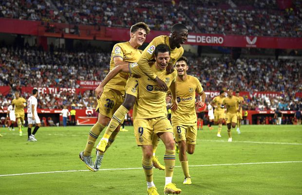 Robert Lewandowski, de neoprit în La Liga » Barcelona a spulberat-o pe Sevilla și a urcat pe locul doi