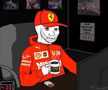 „CLOVNILOR!” » Val de meme necruțătoare după ce mecanicii Ferrari au ieșit cu 3 roți în loc de 4 la oprirea lui Carlos Sainz