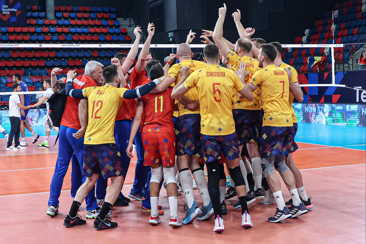 România a învins Franța, deținătoarea titlului olimpic, la Campionatul European de volei masculin și este în optimile de finală